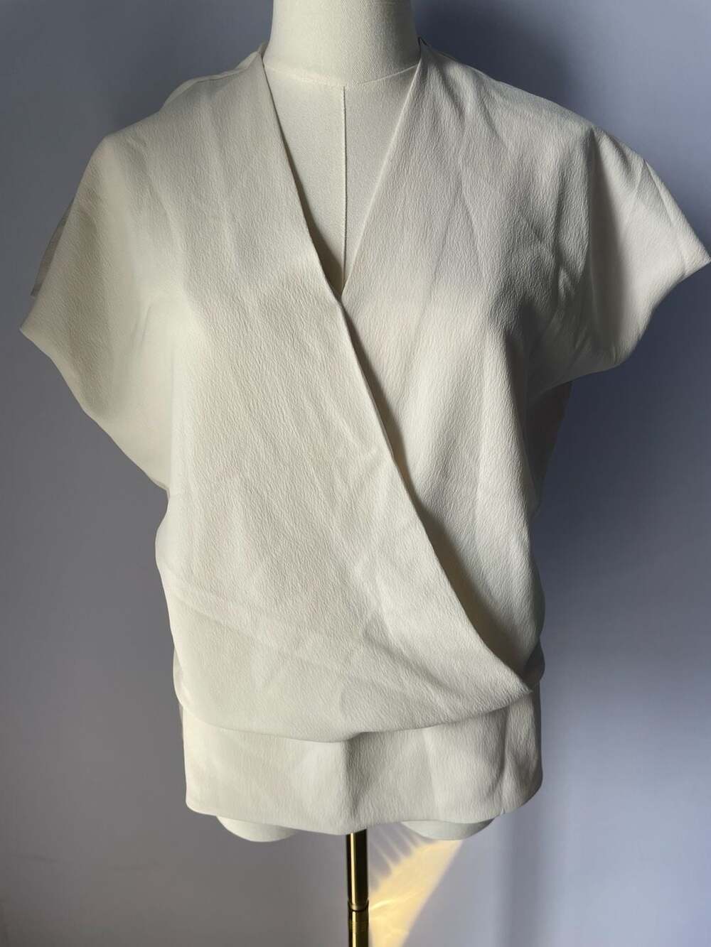 M.M. LaFleur Ivory Antonia Wrap Top S